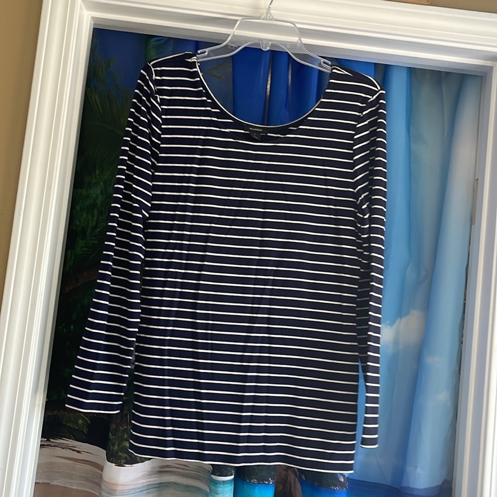 Halogen long sleeve striped shirt 1 - Picture 2 of 5